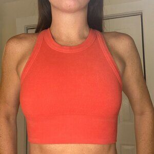 ALO YOGA Delight Seamless Knit Bra In Red Hot Summer